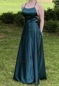 A-line Scoop Neck Satin Prom Dresses With Ruched