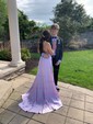 A-line Scoop Neck Satin Prom Dresses With Ruched