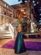 A-line Scoop Neck Satin Prom Dresses With Ruched