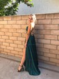 A-line Scoop Neck Satin Prom Dresses With Ruched