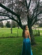A-line Scoop Neck Satin Prom Dresses With Ruched