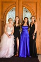 A-line Sweep Train Scoop Neck Silk-like Satin Pockets Prom Dresses