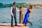 A-line Scoop Neck Satin Prom Dresses With Ruched