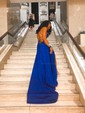 A-line Scoop Neck Satin Prom Dresses With Ruched