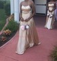 A-line Scoop Neck Satin Prom Dresses With Ruched