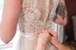 A-line Scoop Neck Lace Tulle Sweep Train Sashes / Ribbons Prom Dresses