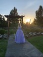 Ball Gown/Princess Sweep Train Scoop Neck Tulle Appliques Lace Prom Dresses