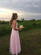 Ball Gown Scoop Neck Tulle Prom Dresses With Appliques