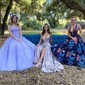 Ball Gown Scoop Neck Tulle Prom Dresses With Appliques