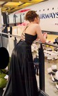 A-line V-neck Satin Prom Dresses With Ruched