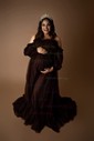 Ball Gown Off-the-shoulder Tulle Modest Prom Dresses With Puff Sleeve