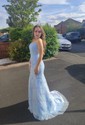 Mermaid Scoop Neck Backless Tulle Prom Dresses With Appliques