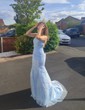 Mermaid Scoop Neck Backless Tulle Prom Dresses With Appliques