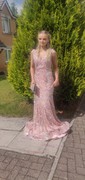 Mermaid V-neck Sparkly Velvet Sequin Backless Prom Dresses