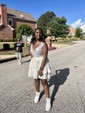A-line V-neck Satin Homecoming Dresses With Tiered