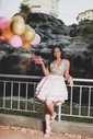 A-line V-neck Satin Homecoming Dresses With Tiered