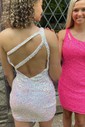 One-Shoulder Sequin Bodycon Homecoming Dresses