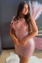 Sparkly Blue Bodycon Sequin One Shoulder Homecoming Dresses