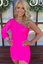 Elegant Bodycon Jersey One Shoulder Homecoming Dresses