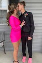 Elegant Bodycon Jersey One Shoulder Homecoming Dresses