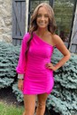 Elegant Bodycon Jersey One Shoulder Homecoming Dresses