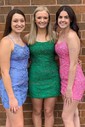 Elegant Bodycon Square Neck Lace-Up Homecoming Dresses