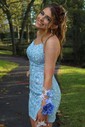 Elegant Bodycon Square Neck Lace-Up Homecoming Dresses