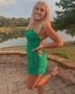 Elegant Bodycon Square Neck Lace-Up Homecoming Dresses