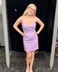 Elegant Bodycon Square Neck Lace-Up Homecoming Dresses
