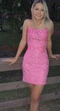 Elegant Bodycon Square Neck Lace-Up Homecoming Dresses
