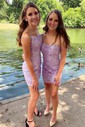 Elegant Bodycon Square Neck Lace-Up Homecoming Dresses