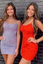 Elegant Bodycon Square Neck Lace-Up Homecoming Dresses