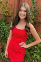 Elegant Bodycon Square Neck Lace-Up Homecoming Dresses