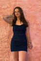 Elegant Bodycon Square Neck Lace-Up Homecoming Dresses