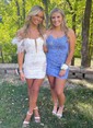 Elegant Bodycon Square Neck Lace-Up Homecoming Dresses