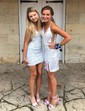 Elegant Bodycon Square Neck Lace-Up Homecoming Dresses