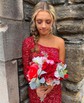 Elegant Fuchsia Bodycon Sequin One Shoulder Homecoming Dresses