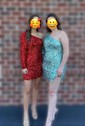 One Shoulder Split Sequin Mini Dress