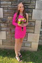 Elegant Fuchsia Bodycon Sequin One Shoulder Homecoming Dresses