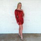 Elegant Fuchsia Bodycon Sequin One Shoulder Homecoming Dresses