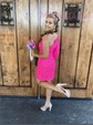 Elegant Fuchsia Bodycon Sequin One Shoulder Homecoming Dresses