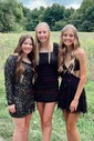 Elegant Fuchsia Bodycon Sequin One Shoulder Homecoming Dresses