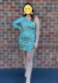 One Shoulder Split Sequin Mini Dress