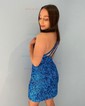 Sparkly Fuchsia Bodycon Sequin One Shoulder Homecoming Dresses