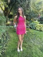 Sparkly Fuchsia Bodycon Sequin One Shoulder Homecoming Dresses