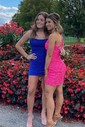 Sparkly Fuchsia Bodycon Sequin One Shoulder Homecoming Dresses