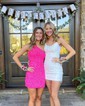 Sparkly Fuchsia Bodycon Sequin One Shoulder Homecoming Dresses