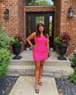 Sparkly Fuchsia Bodycon Sequin One Shoulder Homecoming Dresses