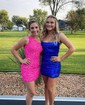 Sparkly Fuchsia Bodycon Sequin One Shoulder Homecoming Dresses