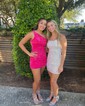 Sparkly Fuchsia Bodycon Sequin One Shoulder Homecoming Dresses
